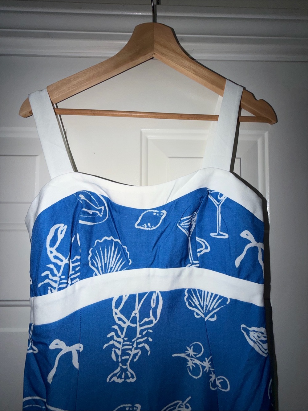 Blue & White Midi Sundress with Nautical Print - Picture 4 of 8